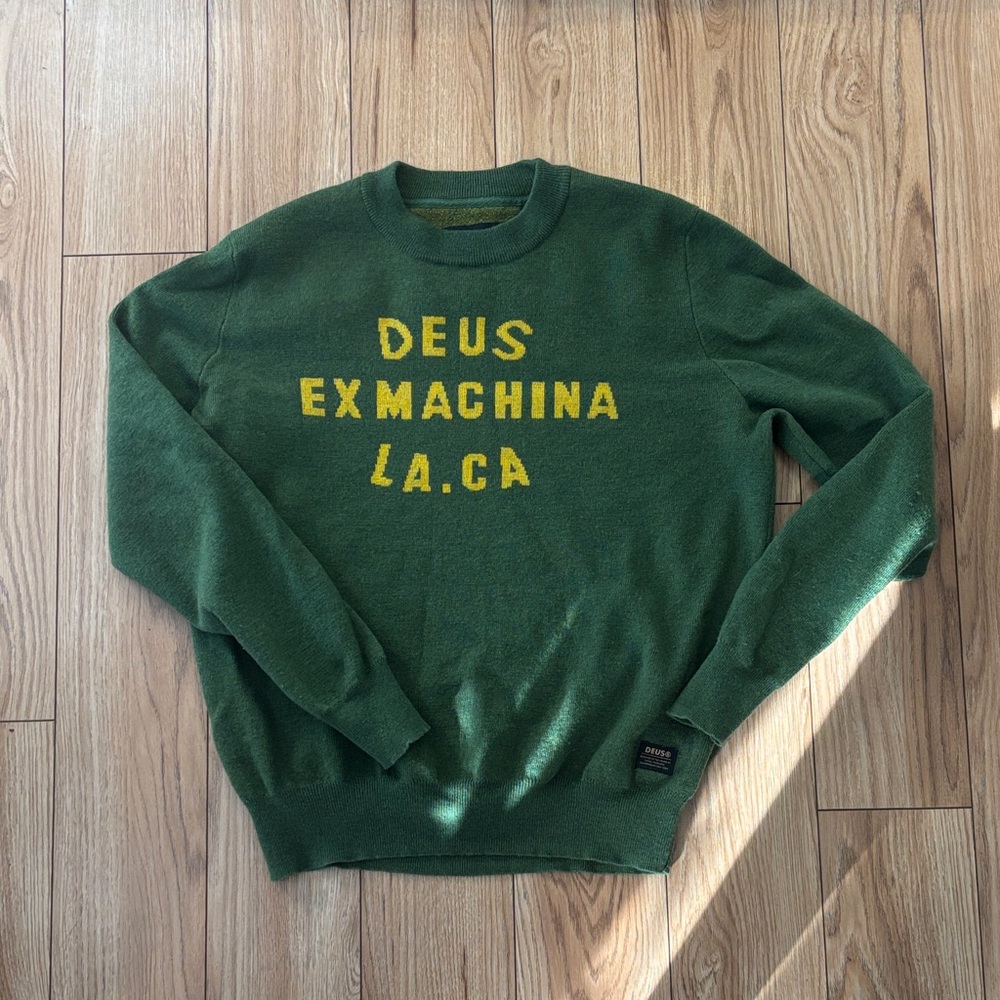 Deus Ex Machina Green Crewneck Sweater XL fits more like M-L